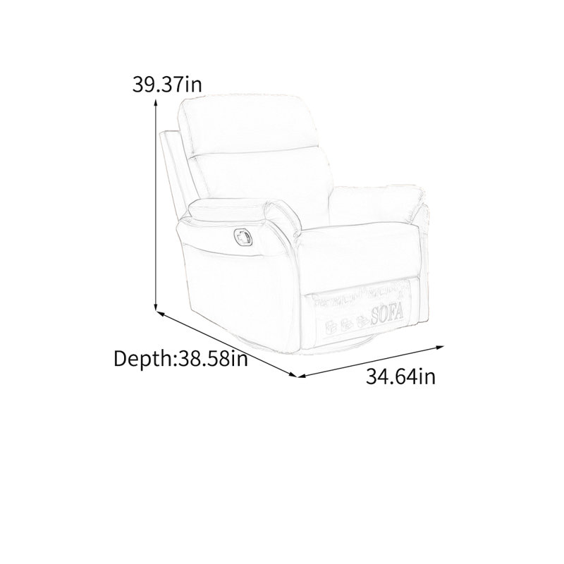 Elegant light luxury faux leather lounge chair, Brown