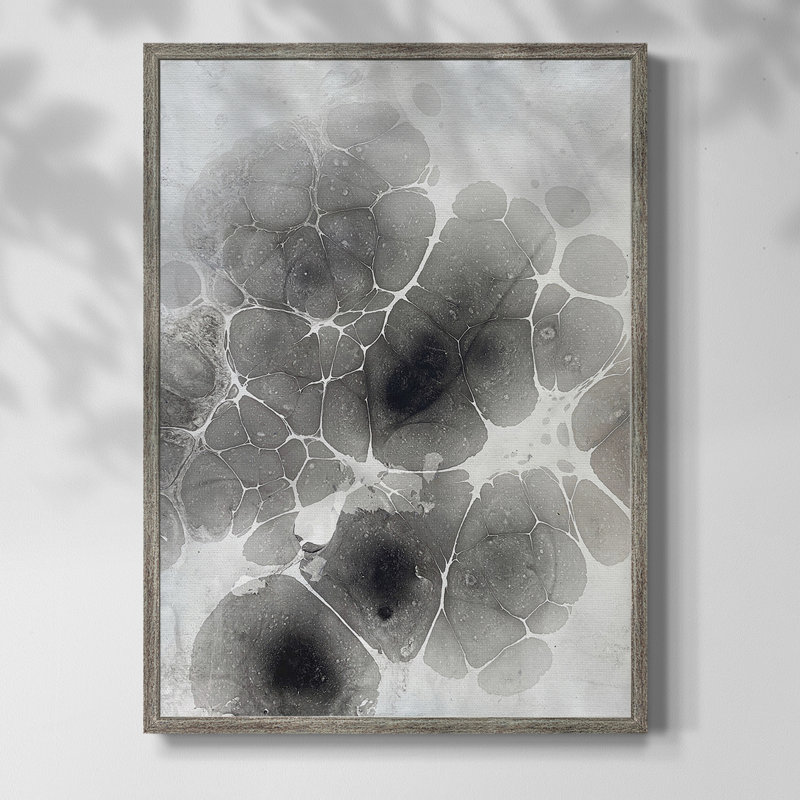 Marbré, reproduction encadrée sur bois massif, H 11 po x l 9 po