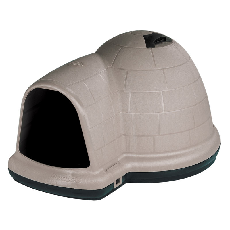 Niche pour chien en plastique taupe, H 22,8 po x l 30,5 po x P 37,5 po