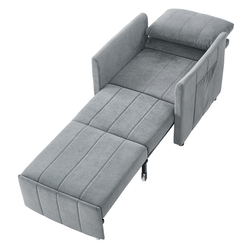 Canapé-lit rembourré convertible, Gris