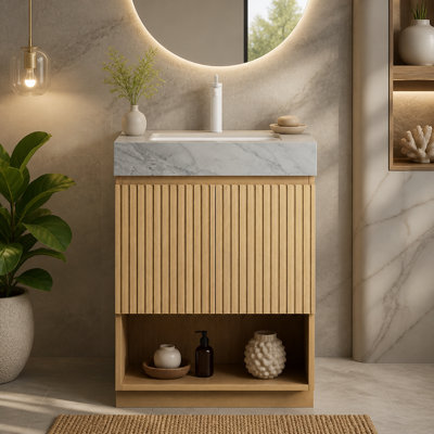 Freestanding Standard With Stone Top