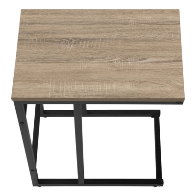 Table d'appoint, en forme de C, bout, côté, collation, salon, chambre à coucher, métal stratifié, contemporain, moderne