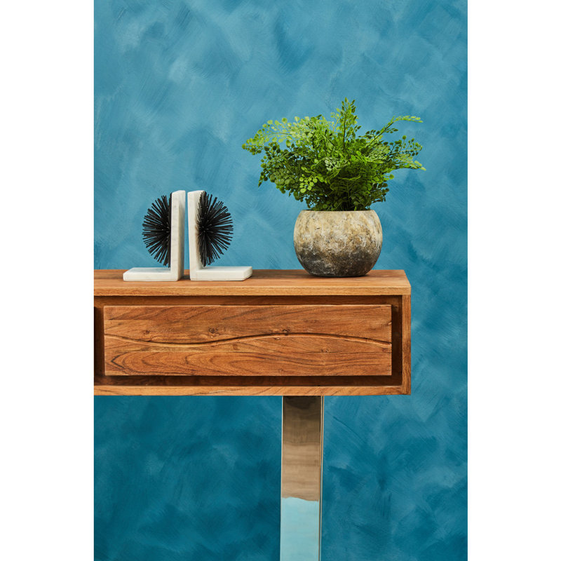 Grenkie 115cm Solid Wood Top Console Table