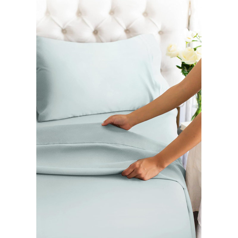 Premium Cooling, Soft & Wrinkle Free Sheet Set - Ultra Soft & Premium Hotel Luxury Bed Sheet Set, Ice Blue
