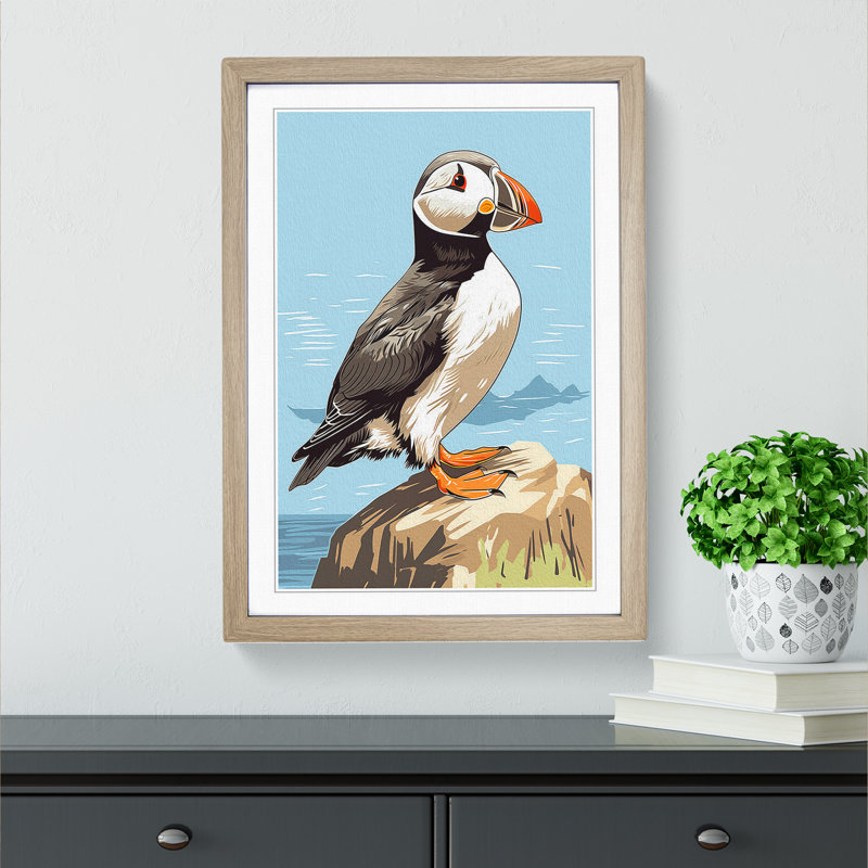 Puffin Line - Framed Print