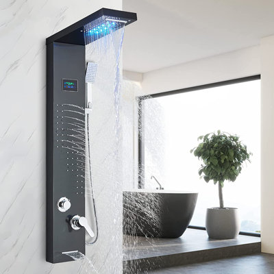 Panneau de douche 44,4 po avec pomme de douche fixe