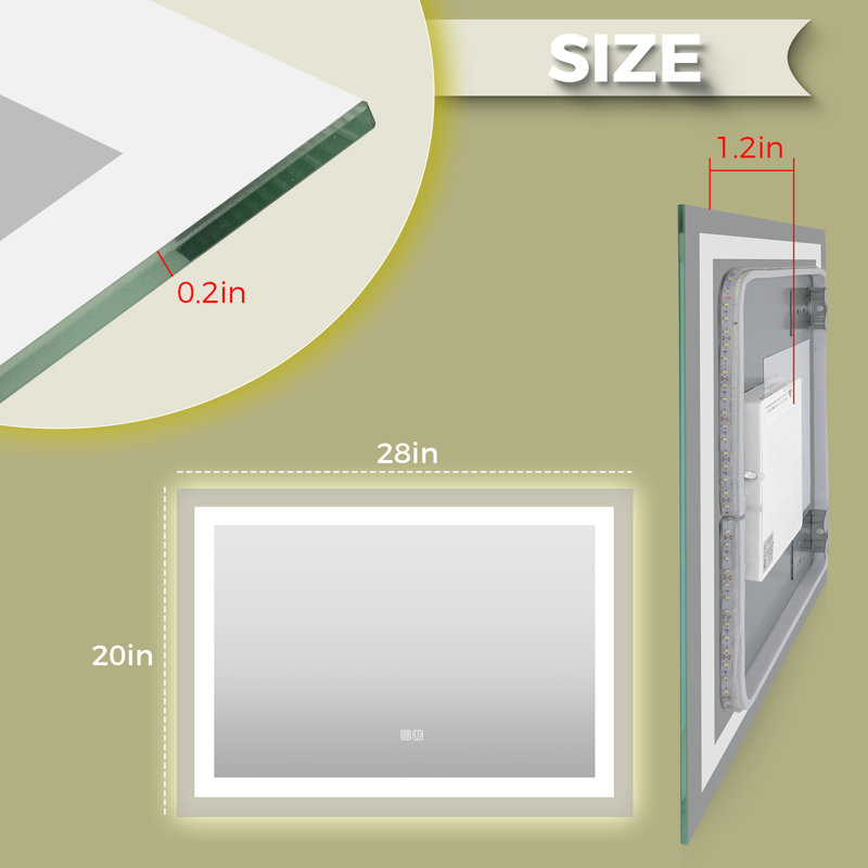 Miroir de salle de bain Cloyde, 27,95 po x 20,08 po