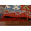 Tapis rouge / bleu / beige en laine tissé à plat à la main Ikat 8 pi 3 po x 11 pi 7 po