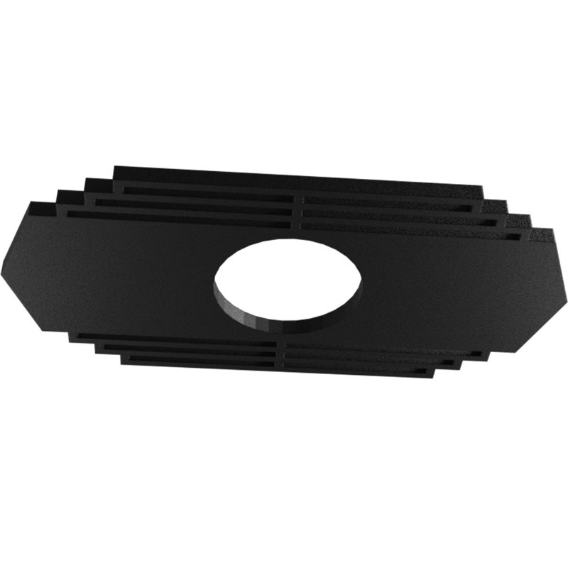 Médaillon de plafond percé en PVC de qualité architecturale 26 po x l 13 po x H 6 7/8 po x P 3/4 po, Noir