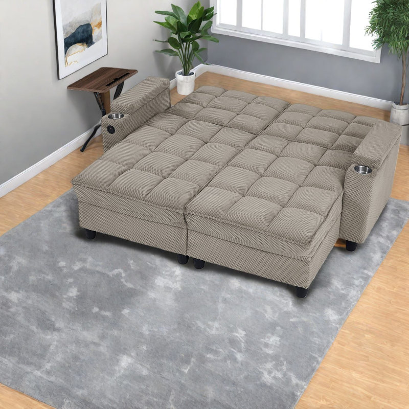 Modern Sofas With Storage, Adjustable Wood Sleeper For Compact Home