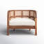Fauteuil demi-tonneau en lin 32 po