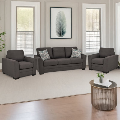 Ensemble de canapé et deux chaises Beauchamp, gris anthracite