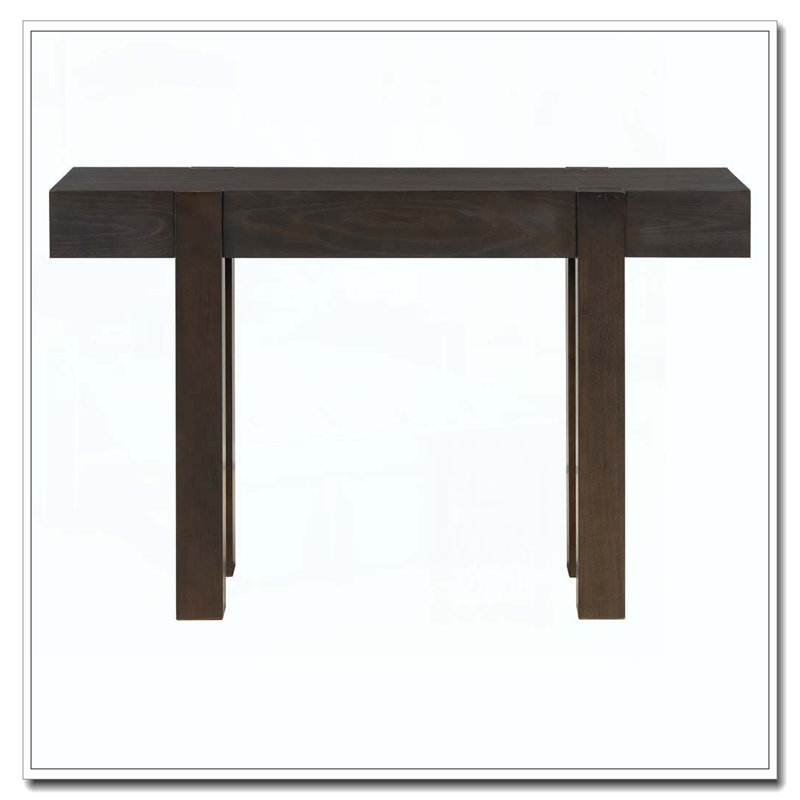 Console avec tiroir caché, prise de courant latérale, table d'entrée en bois pour les entrées, Espresso