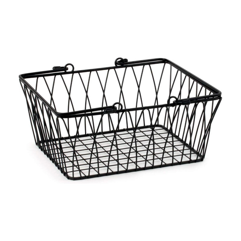Panier en métal Twist, Noir, 1, H 5,25 po x l 11 po x P 10 po