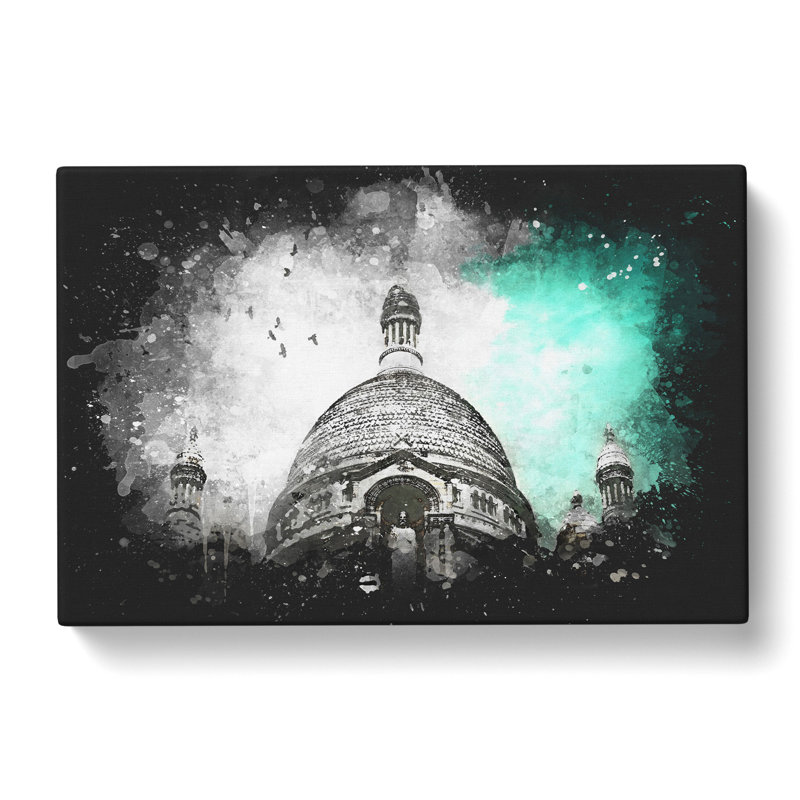 Birds Above Sacre Coeur Paris - Wrapped Canvas Painting, 35cm H x 50cm W x 3cm D