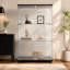 Armoire vitrée à deux portes avec 3 tablettes, armoire de rangement, vitrine et armoire en verre-1313677643