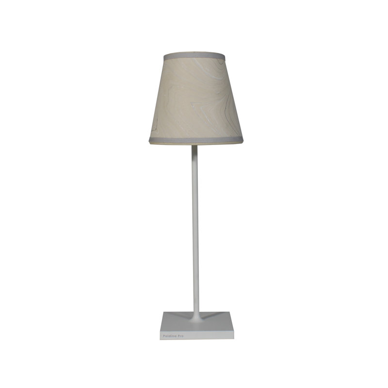 Marble Series Empire Lamp Shade, Ivory/Silver