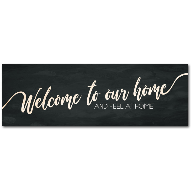 « welcome to my home », art textuel sur toile