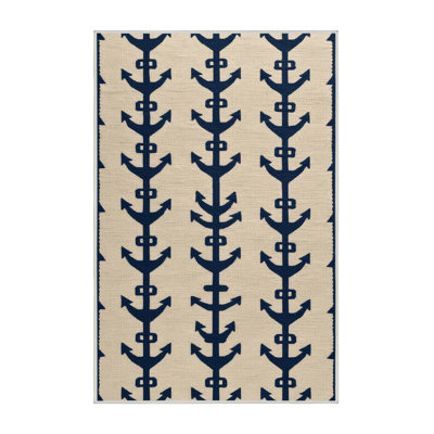  Tapis nautique lavable à ancres croisées