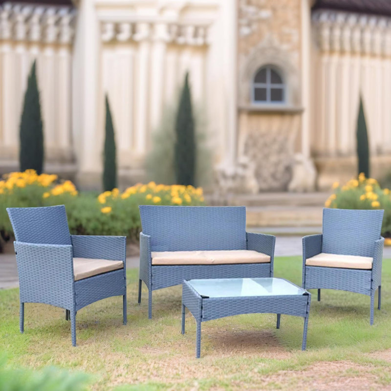 3 - Person Wicker Patio Dining Set with