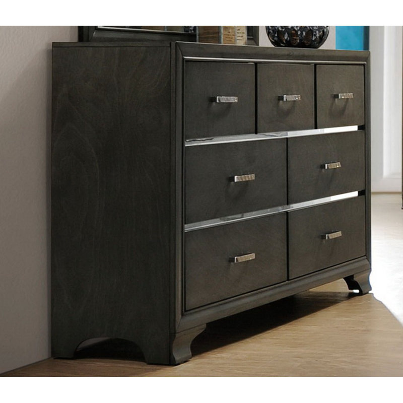 Commode 7 tiroirs Alexandro, Gris