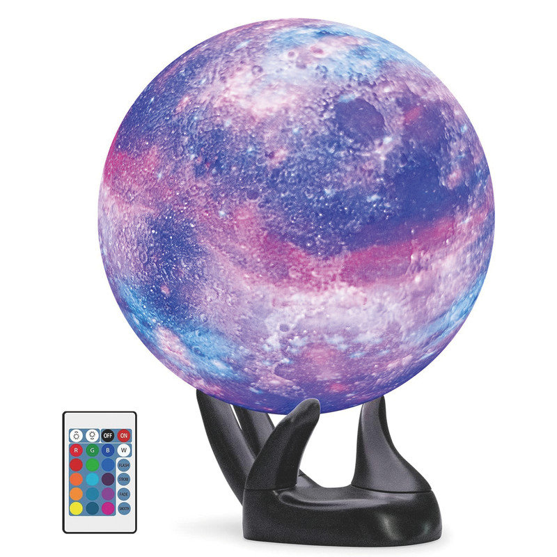 7.1inch Galaxy Lamp 16 Colours Moon Lamp,Remote & Touch Control USB Rechargeable(Black Hand Base)