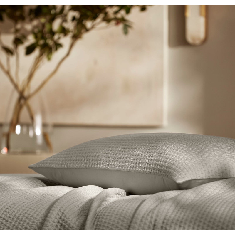 Signature Textured Stitch Sham, King Sham, Pewter