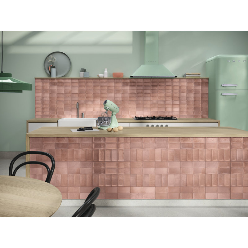 Carrelage mural en céramique aspect brique 3 "x 6" Cascade, Rosa