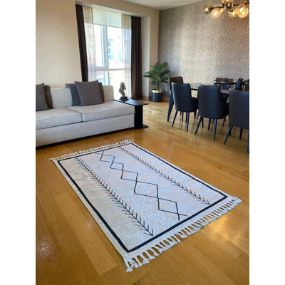 Tapis d'intérieur / extérieur lavable antidérapant en chenille marocaine Toscana