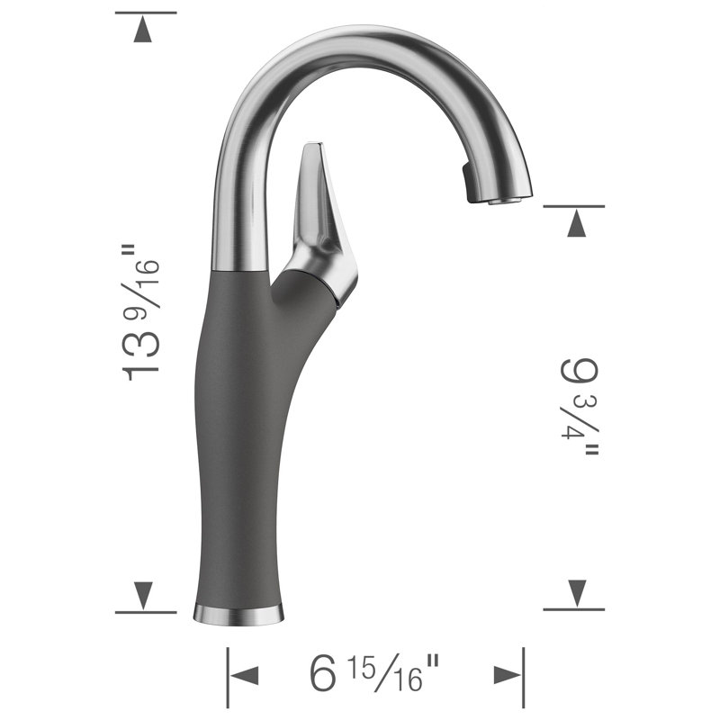 Robinet de bar à double jet Artona, Cendre, 1,5 gallons par minute