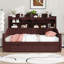 Lit de jour simple avec tiroirs de rangement, lit de jour simple en bois avec tête de lit et étagères, lit de jour d'inspiration rétro-1535404493