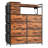 Industrial Storage Dresser with Charging Station & Lights, Fabric Drawers Organizer-168938664
