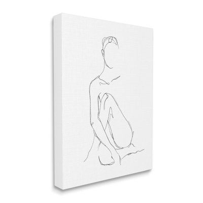 Minimal Female Figure Drawing Contour Linework