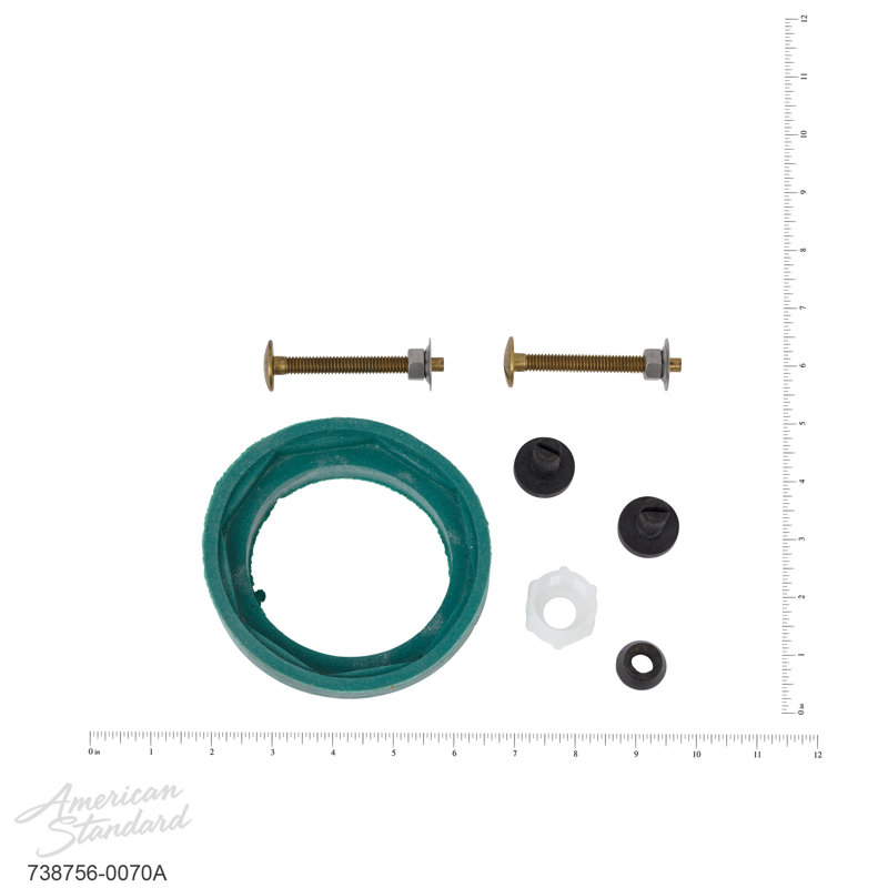Durable Round Black and Brass Toilet Coupling Kit