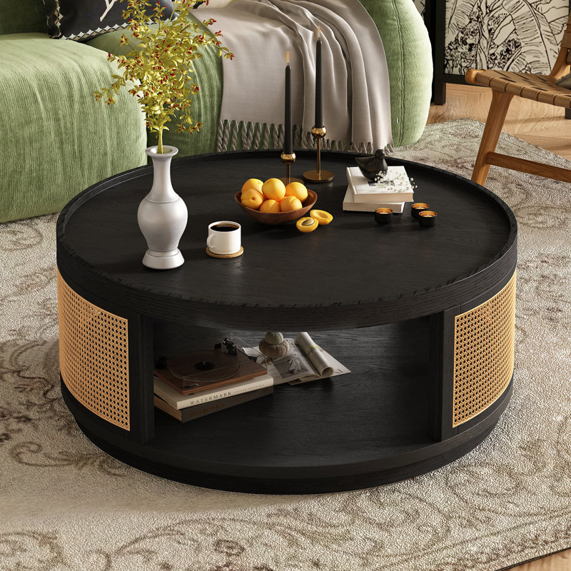 Table basse 36,8 po Mid-Century, Noir, noir, noir, noir