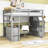 Finck Wooden Loft Bed with Desk,Staircase and Shelves-197326335-197326328