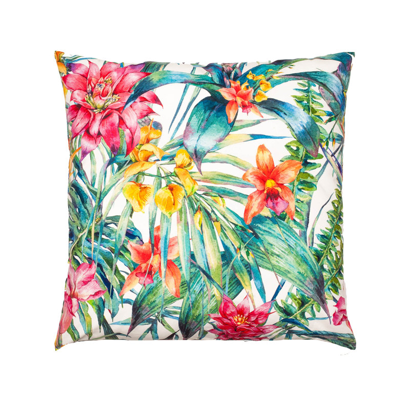 Kampou Square Cushion, Dark Green/Red