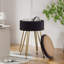 Ensemble de 2 tabourets de coiffeuse avec rangement et tabouret de rangement noir pour salle de maquillage, chambre à coucher et salon-1150938105