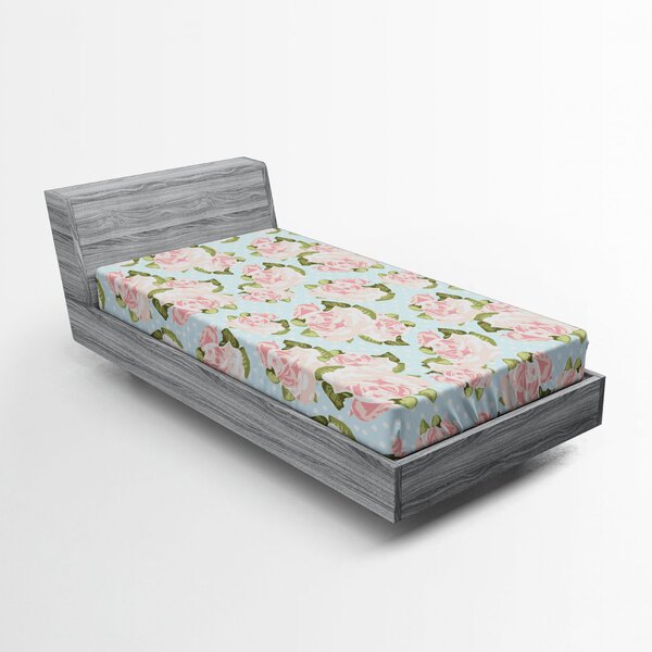 East Urban Home Microfiber Floral Fitted Sheet | Wayfair