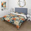Terre cuite chaude et motif botanique floral - ensemble de housse de couette floral - polyester microfibre-143905224
