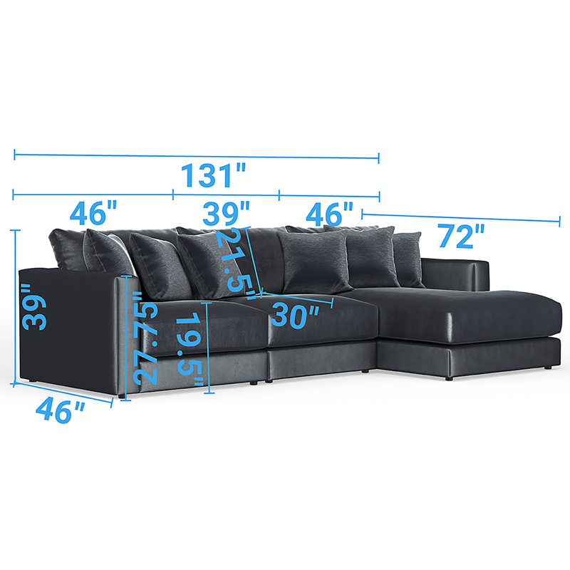 Chuf surdimensionné rond trois pièces Rondale, Mélange de polyester gris