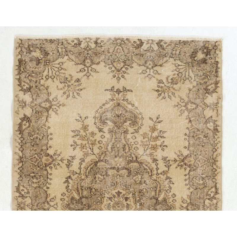 Tapis turc Oushak rétro unique fabriqué à la main