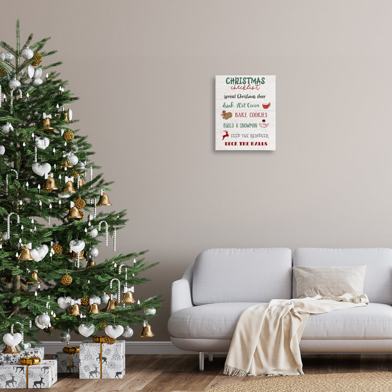 Art mural sur toile, liste de Noël rustique par Natalie Carpentieri, H 20 po x l 20 po