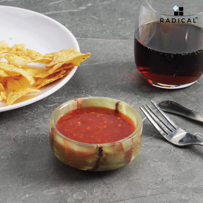 Ebern Designs Dangela Marble Condiment Server