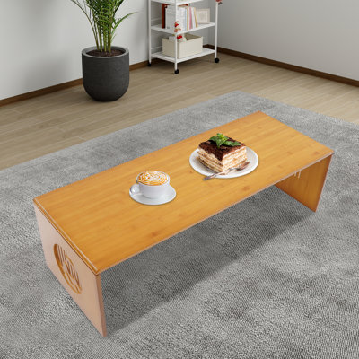 Foldable Floor Table With Chinese Landscape Carving