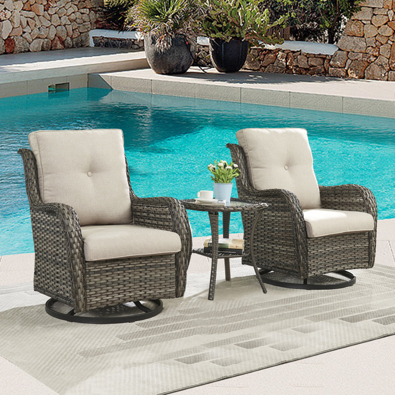 Tsuguko 2 - Person Patio Conversation Set with Cushions