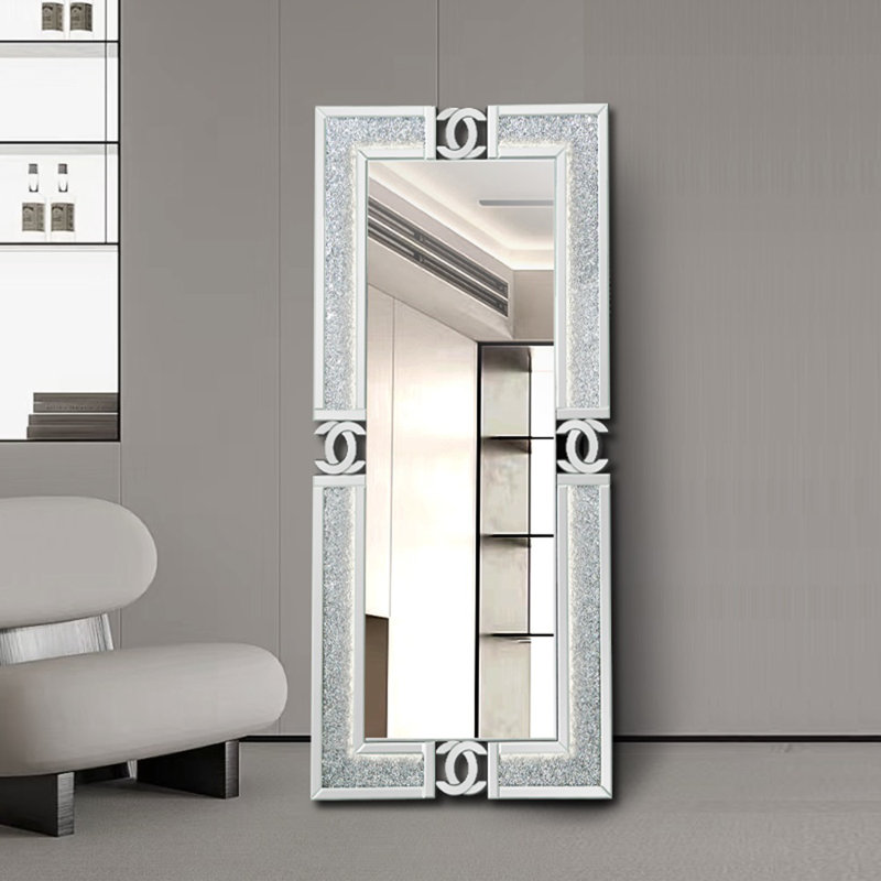 Miroir de plancher rectangulaire 72 po avec lumière à DEL 3 couleurs