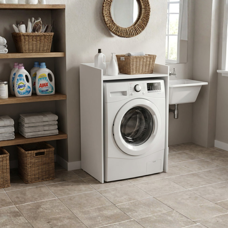 MDF/Chipboard Laundry Cart, White