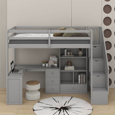 Twin Size Loft Bed With Desk