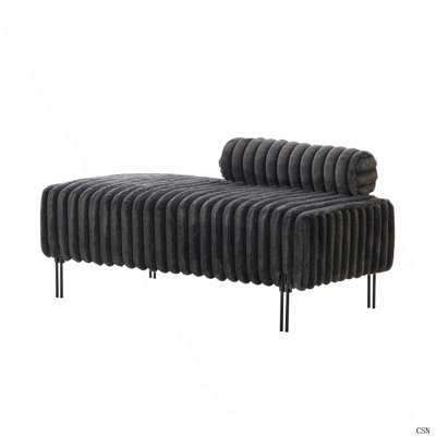 49.6" Wide Upholstered Mini Loveseat with Metal Legs, 2-Seater Small Sofa End of Bed Bench Window Ottoman Footrest with Adjustable Back for Living Room Bedroom Entryway Hallway Small Space